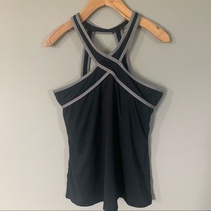 Fabletics black Chicago Criss Cross Tank